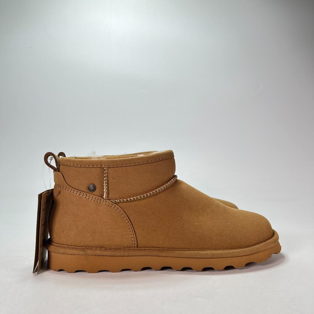 Bearpaw Shorty Hickory Suede Sheepskin Pull On Winter Ankle Boots Womens Size 10